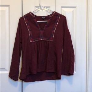 Burgundy madewell blouse